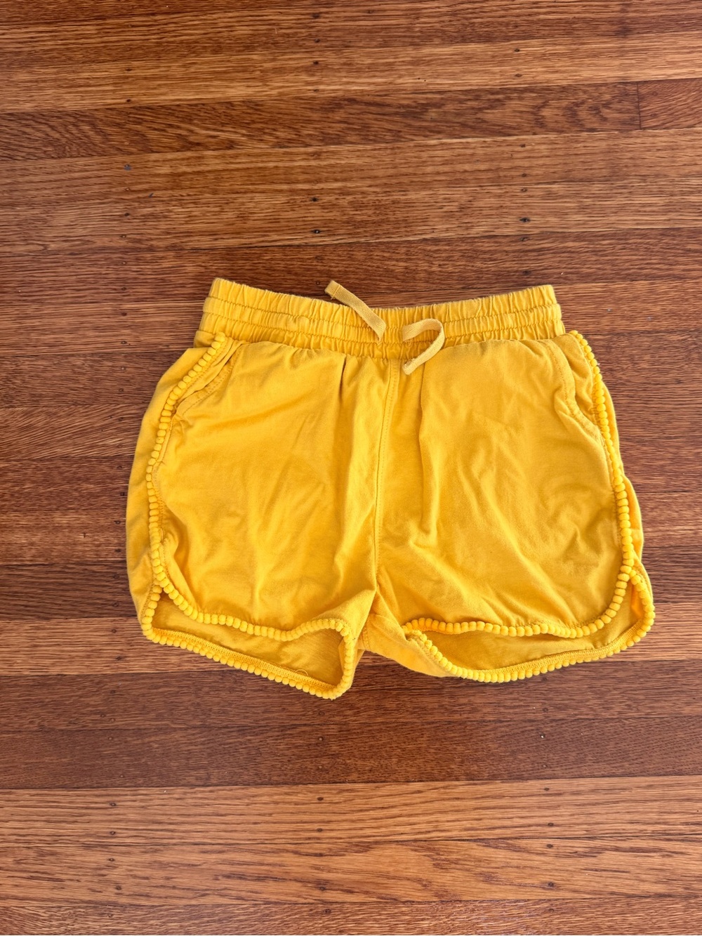 Tea Collection Yellow Pom-Trim Girls' Drawstring Shorts